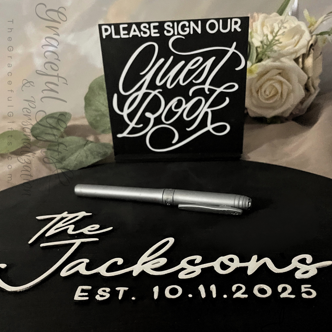 3D Wooden Guest Book Sign
