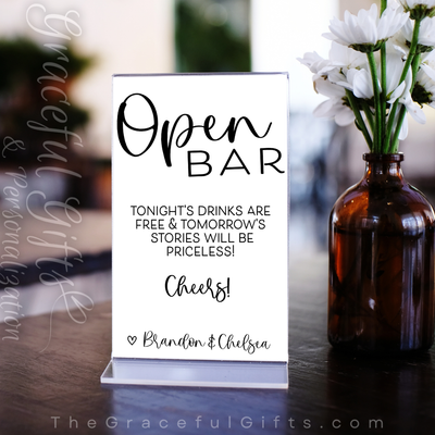 Open BAR - Minimalist Wedding Sign [PRINT]