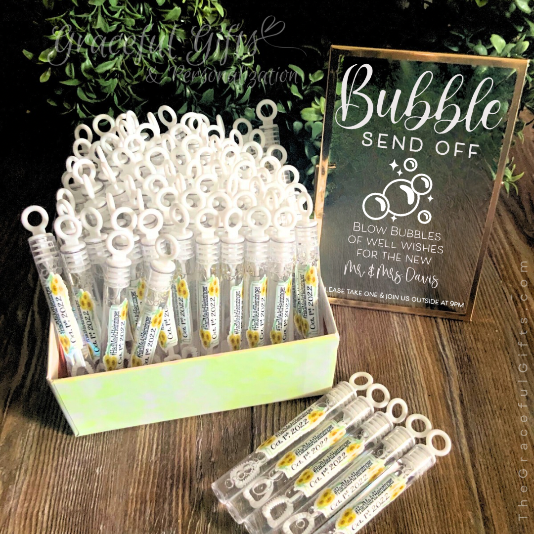 Custom Send Off Bubbles + Send Off Sign