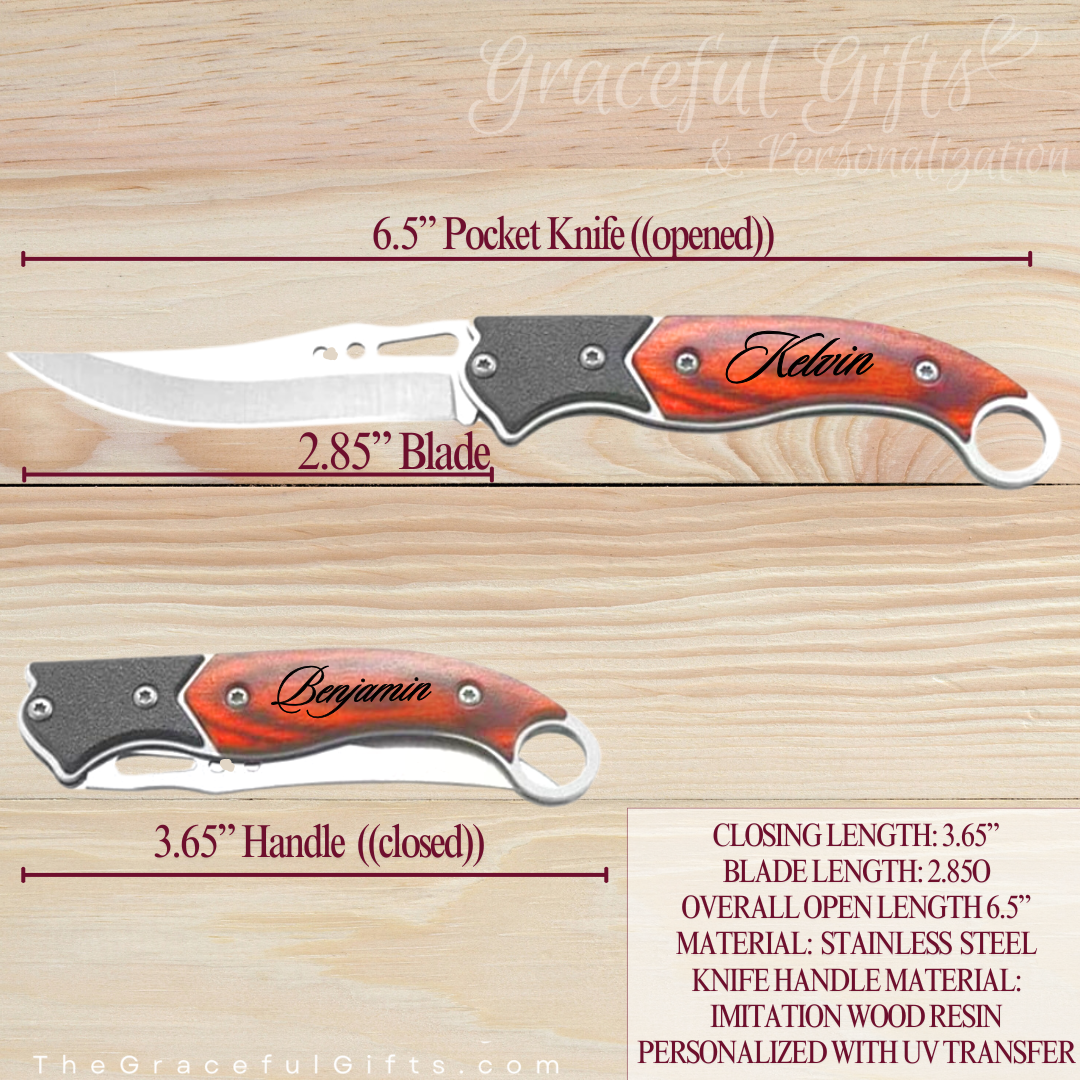 6.5” Engraved Pocket Knife