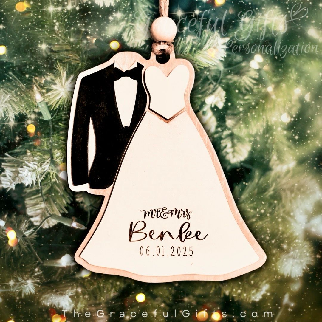 Mr &amp; Mrs Wedding Ornament