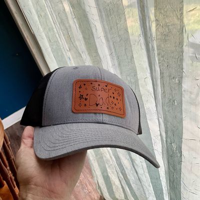 Custom Drawing Leather Patch SnapBack Hat