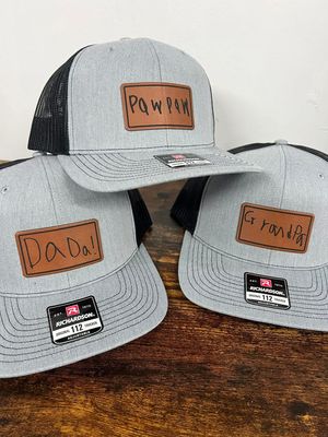 Custom Drawing Leather Patch SnapBack Hat