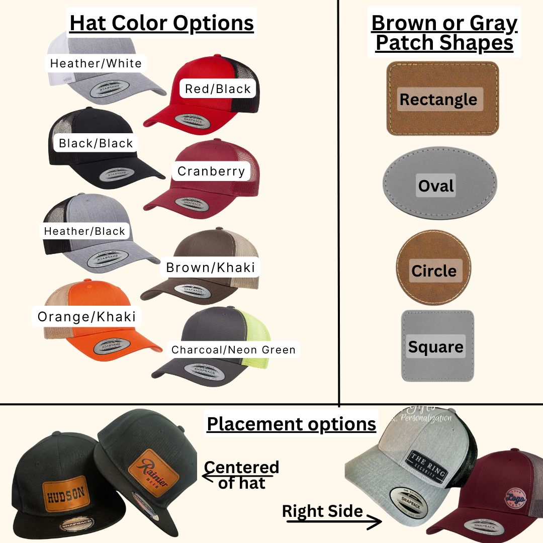 Custom LOGO Leather Patch SnapBack Hat
