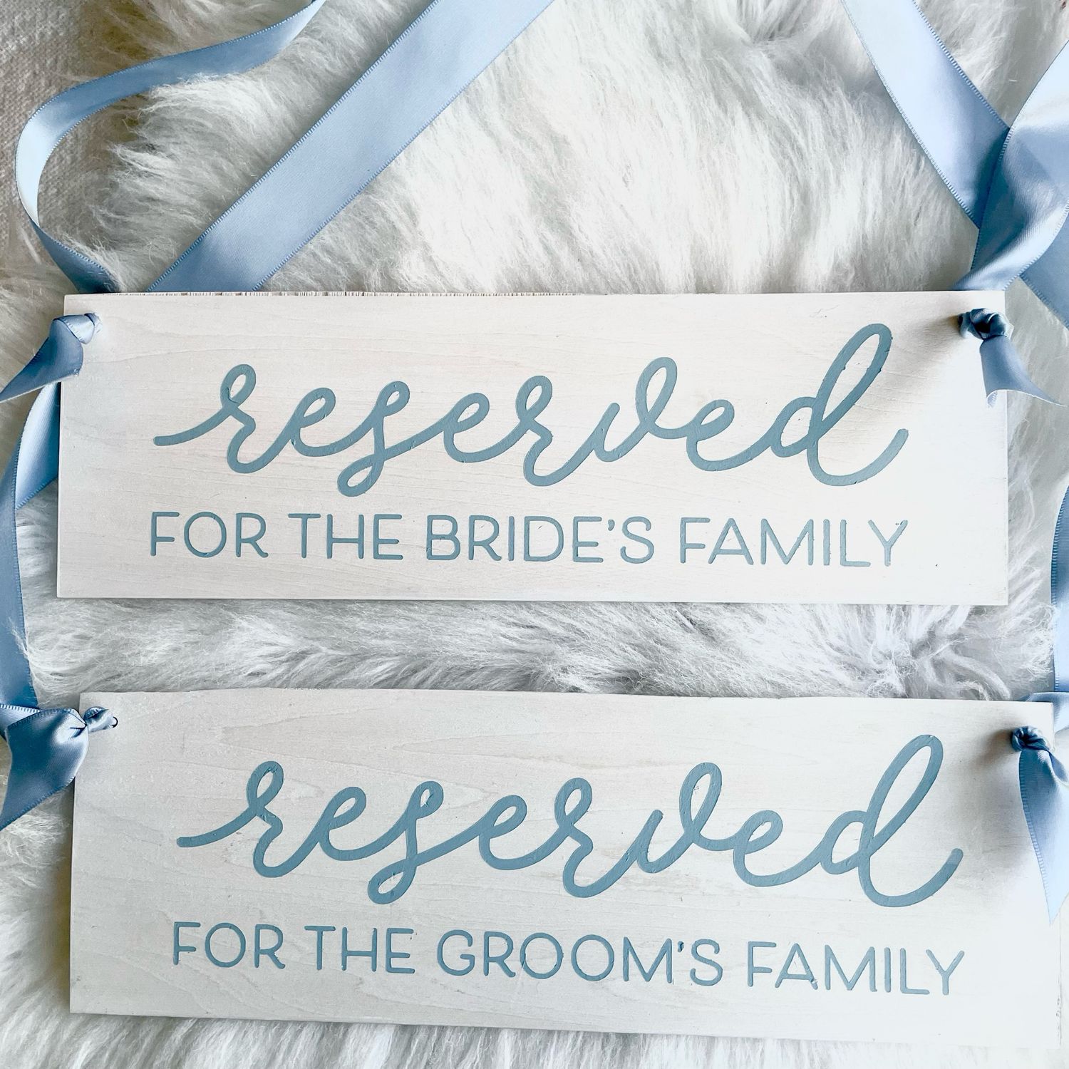 Reserved Chair/Isle Signs
