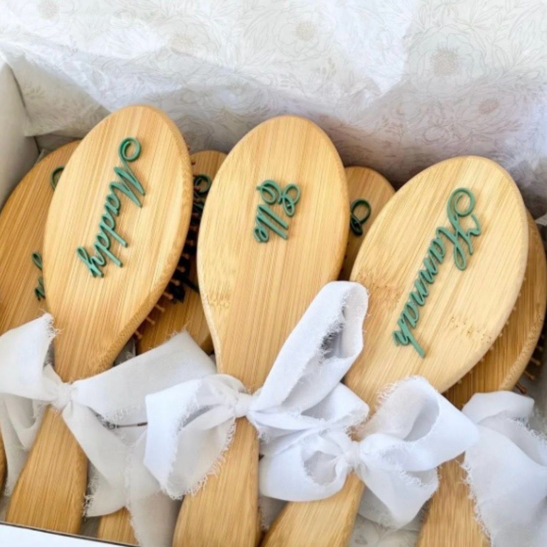 Personalized Wooden Brush Gift Favor