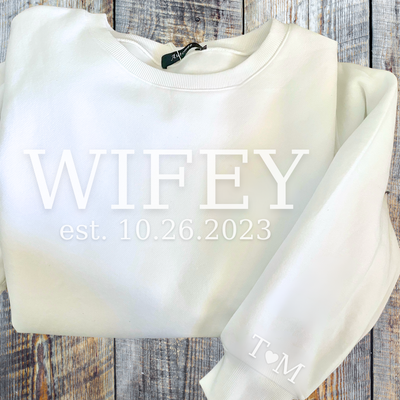 Embossed Wifey Sweatshirt
