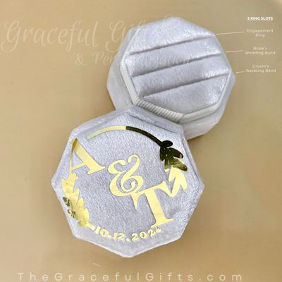 Monogramed Wedding Ceremony Ring Box