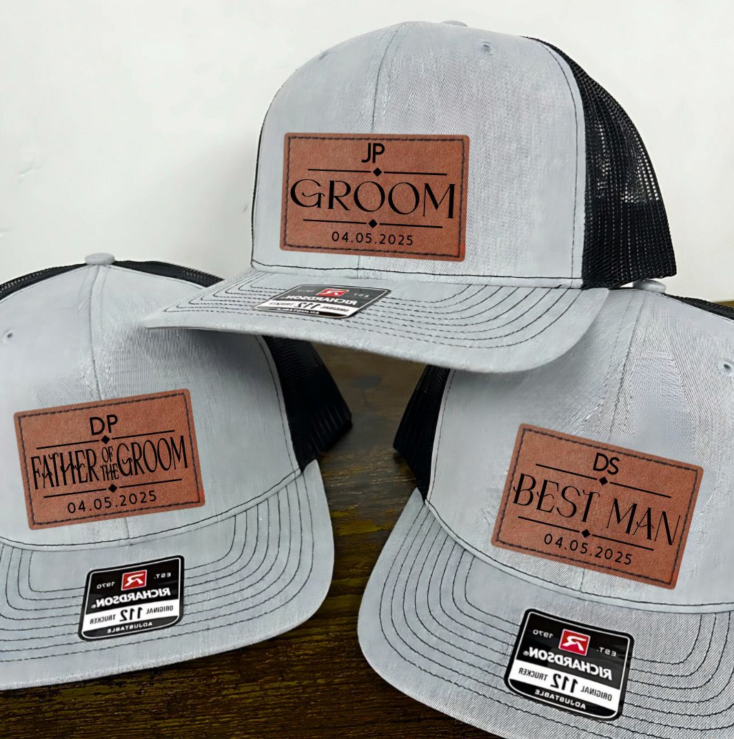 Groom’s Party Custom Leather SnapBack Patch Hats