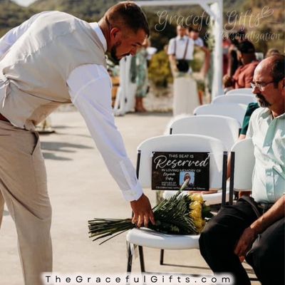 Reserved Wedding Memorial Hanging Chair Sign
