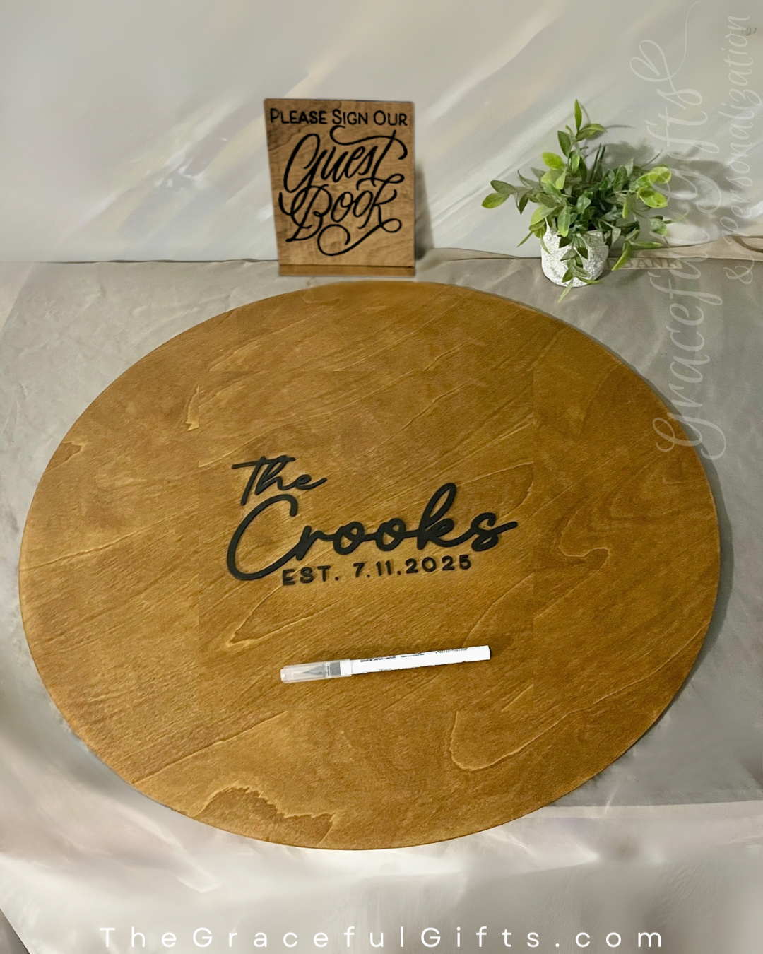 3D Wooden Guest Book Sign