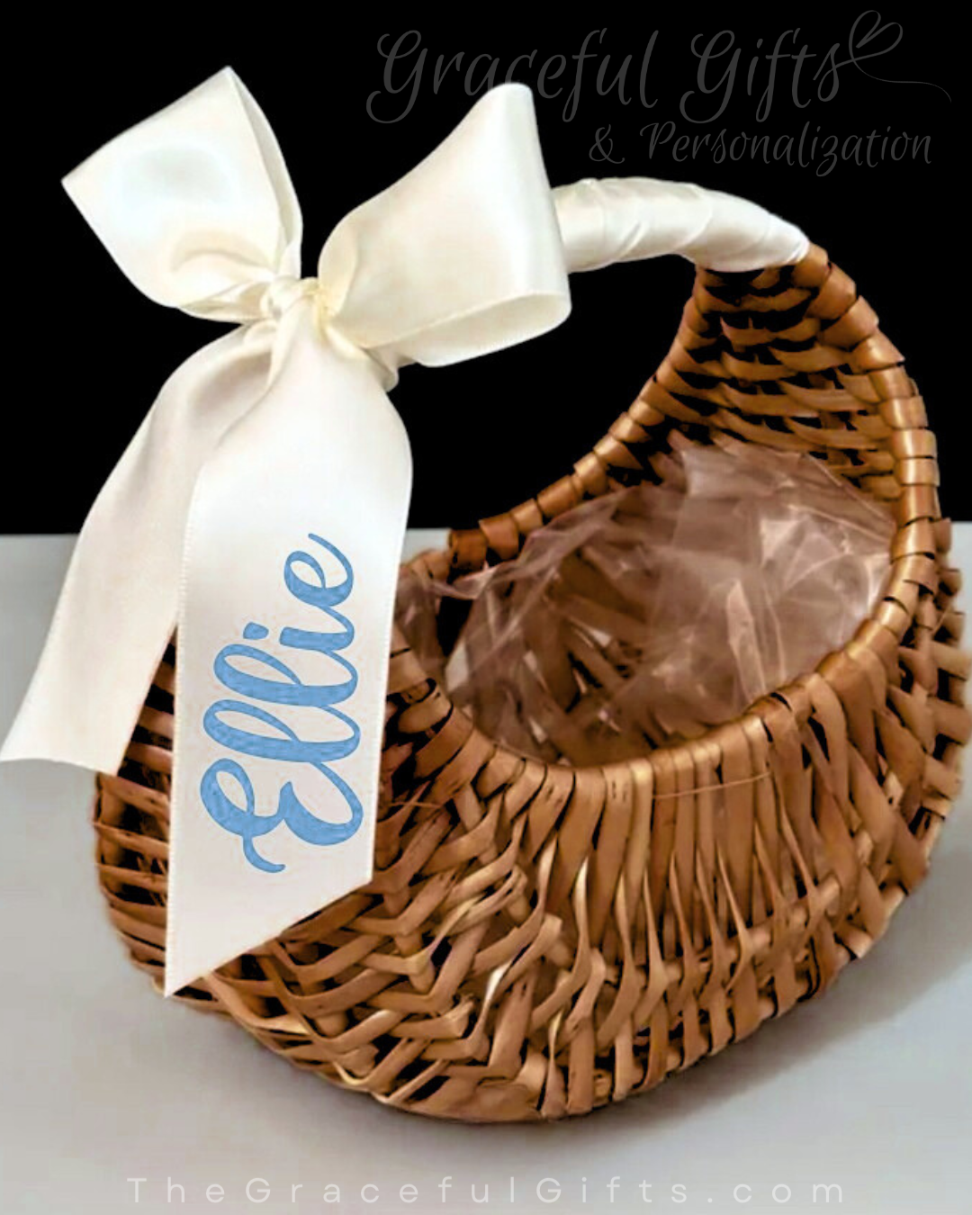Half Moon Flower Girl Basket