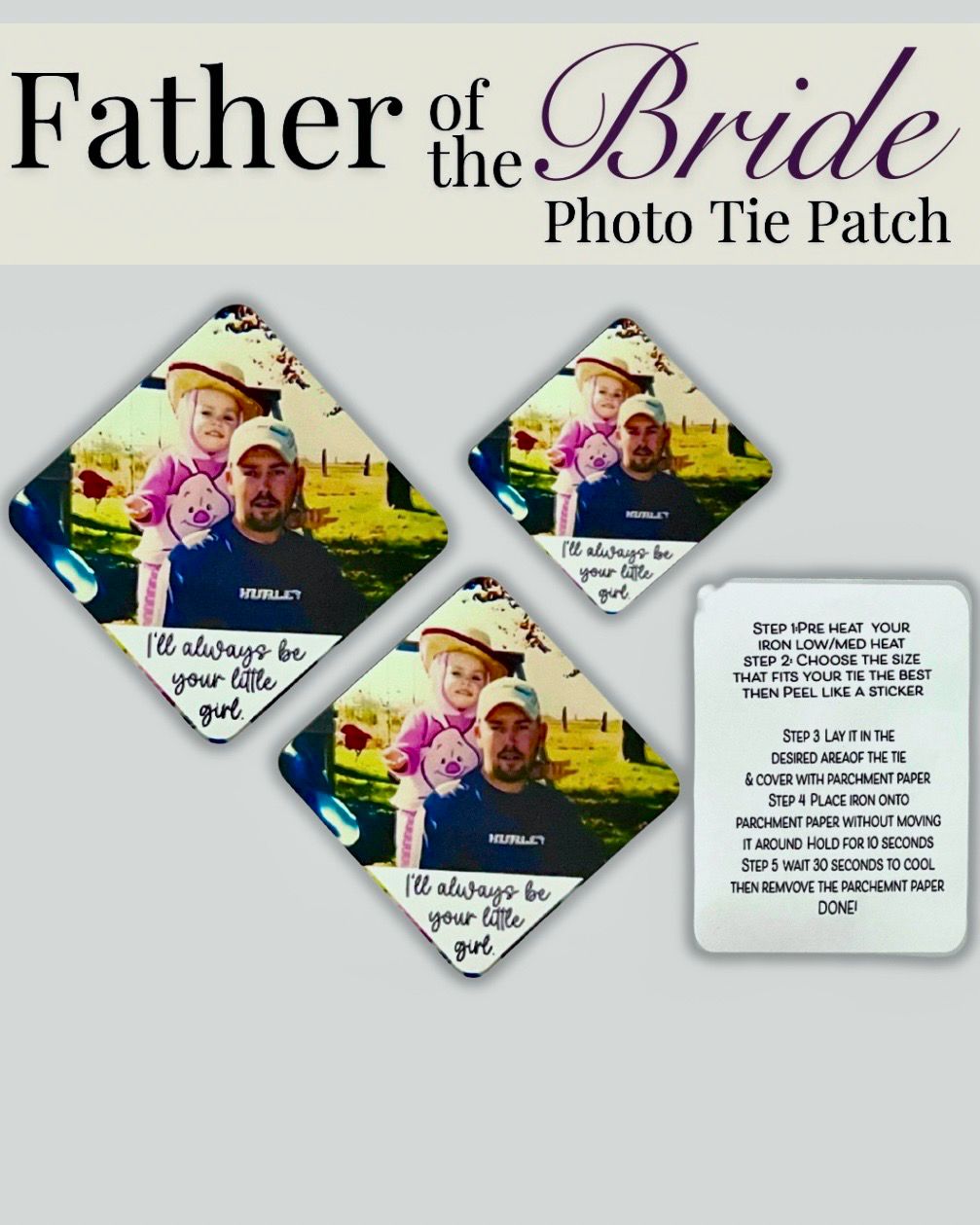 Father of the Bride Photo Tie Patch