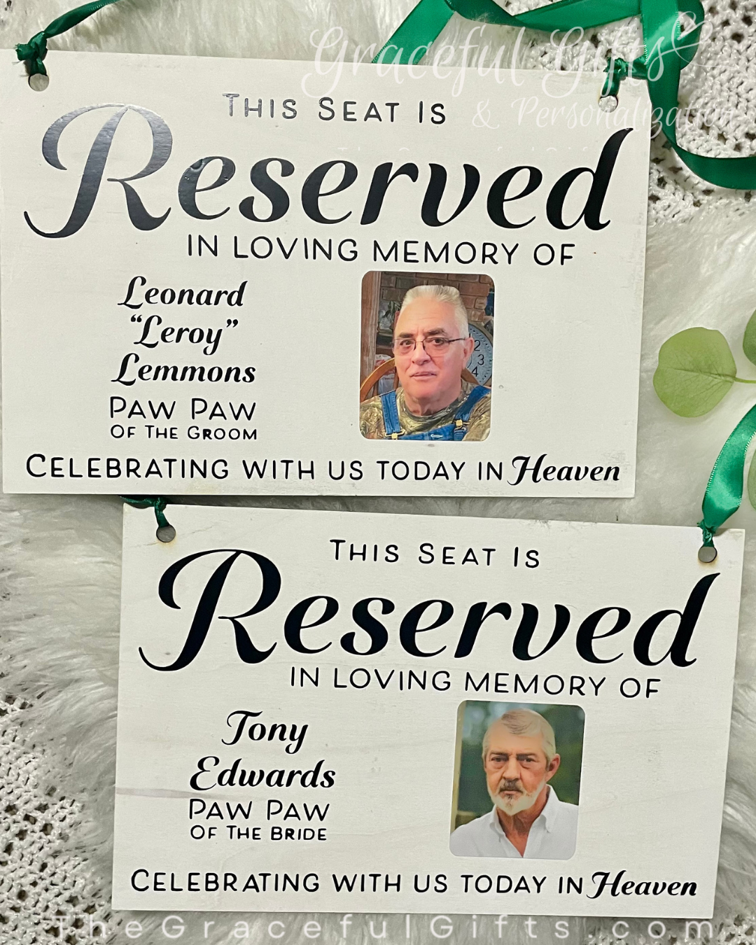 Reserved Wedding Memorial Hanging Chair Sign