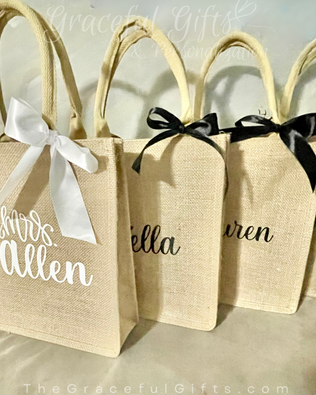 Large Personalized Jute Tote bag