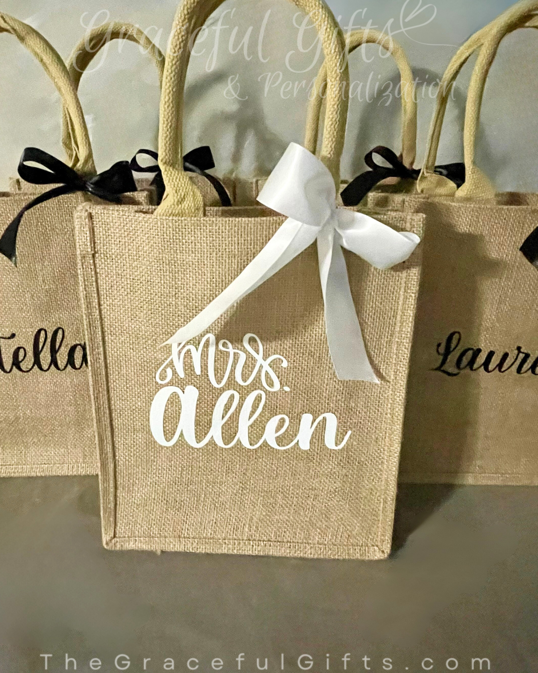 Large Personalized Jute Tote bag
