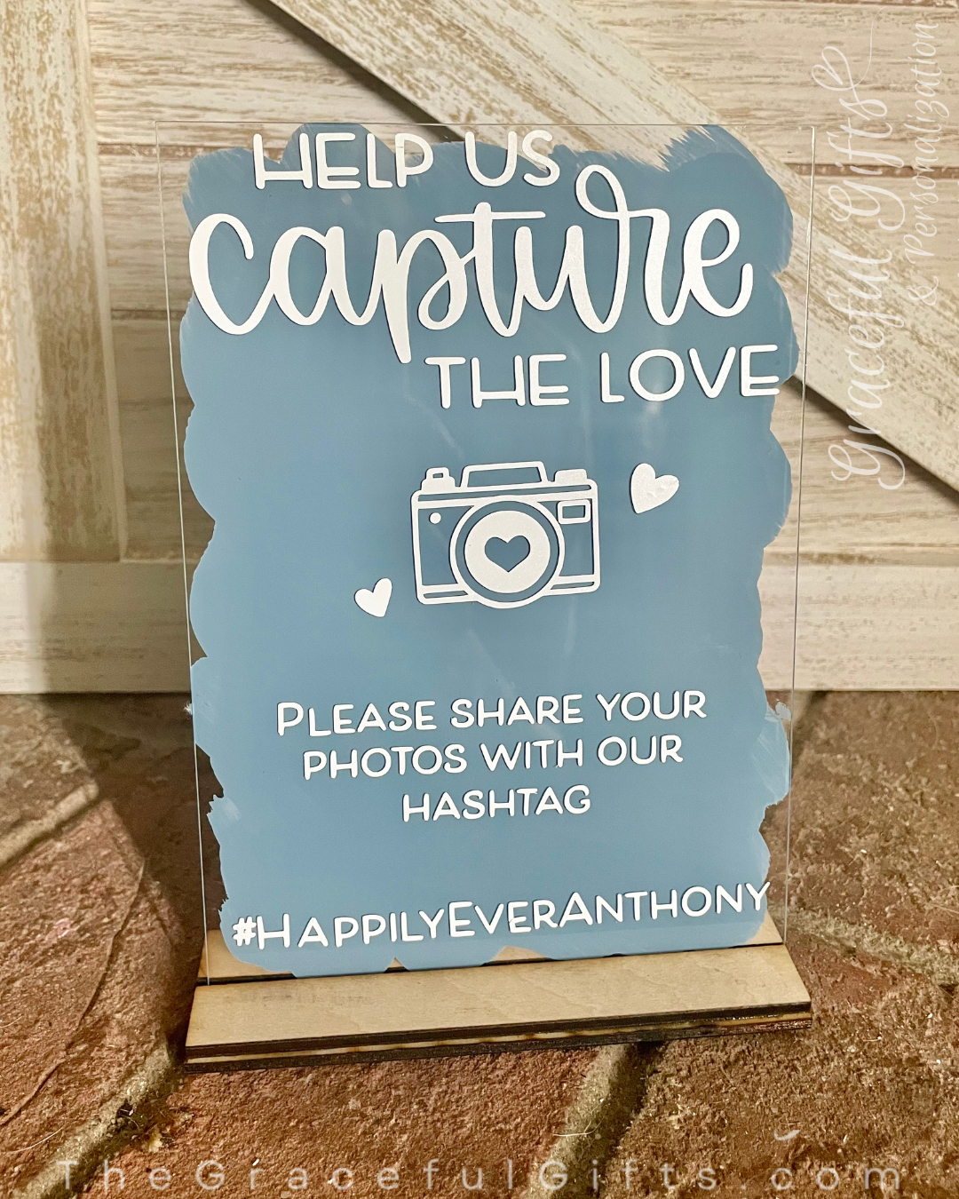 Capture The Love Hashtag Acrylic Wedding Sign