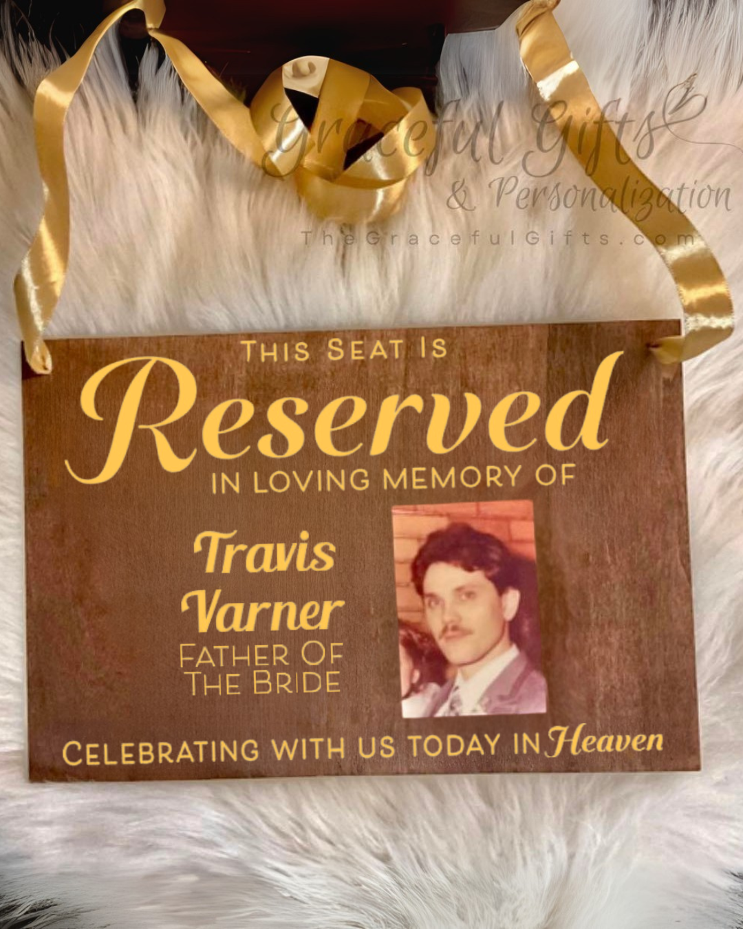 Reserved Wedding Memorial Hanging Chair Sign
