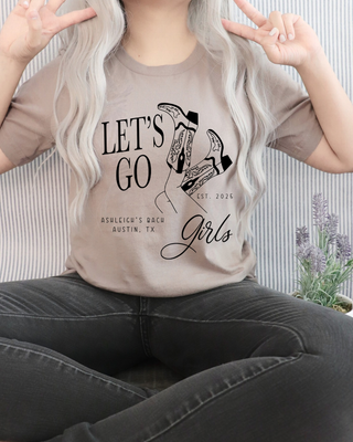 LET’S GO GIRLS Cowgirl Boots Bachelorette t-shirt