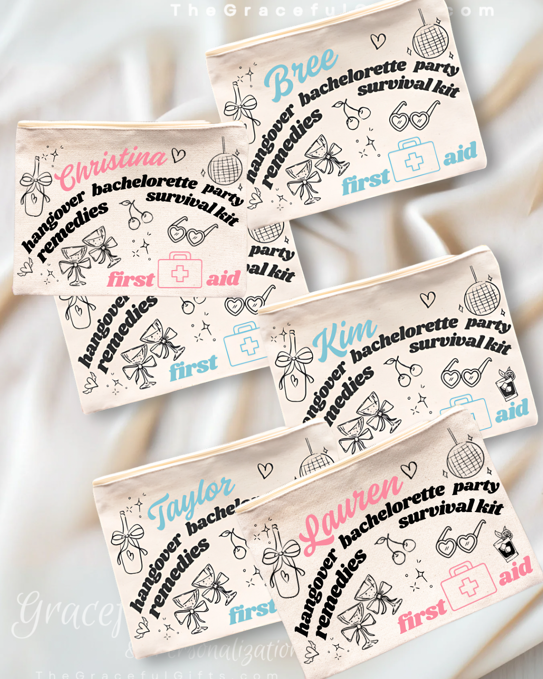 Bachelorette Hangover Survival Canvas Bags