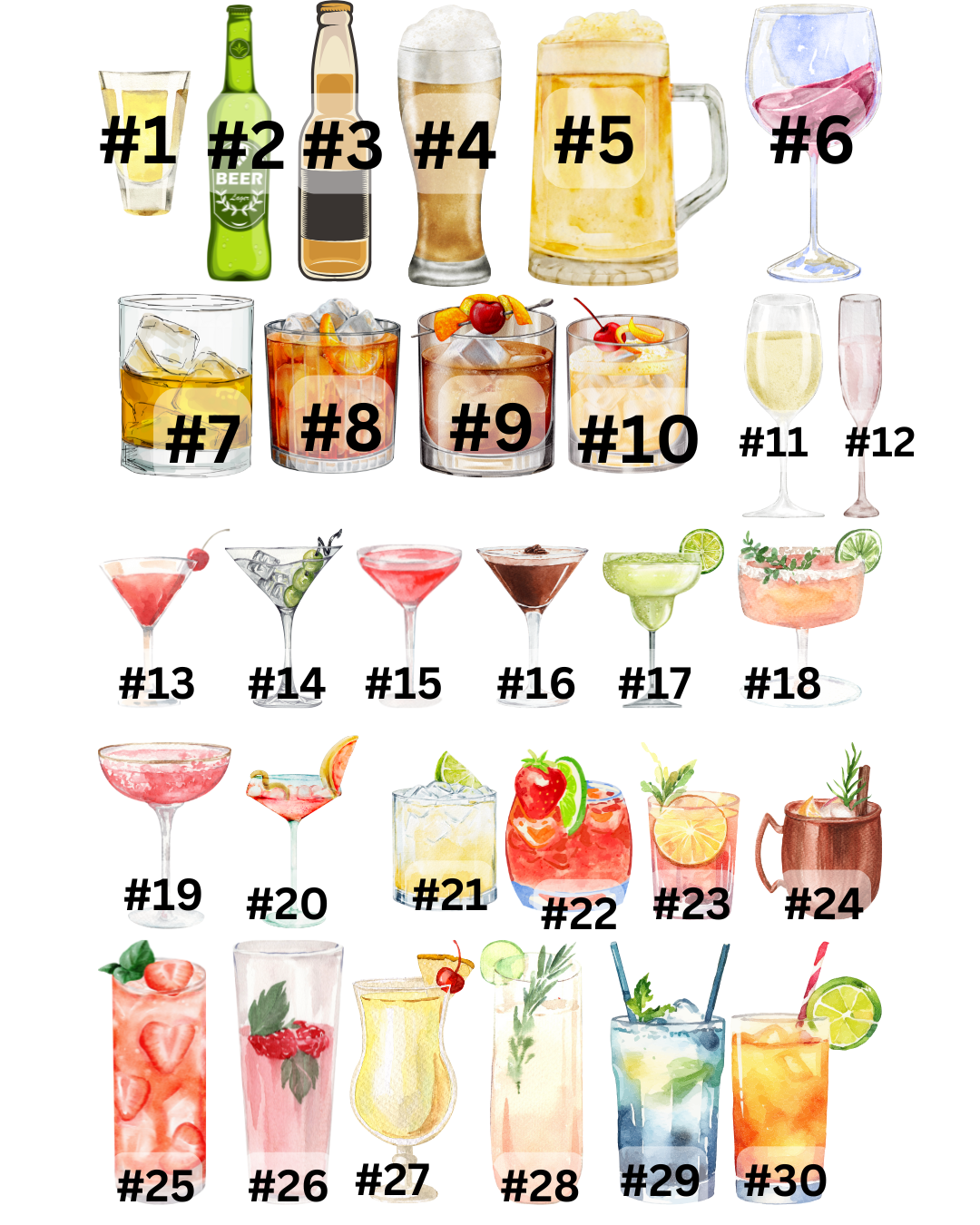 Signature Drinks Wedding Bar Sign [PRINT]