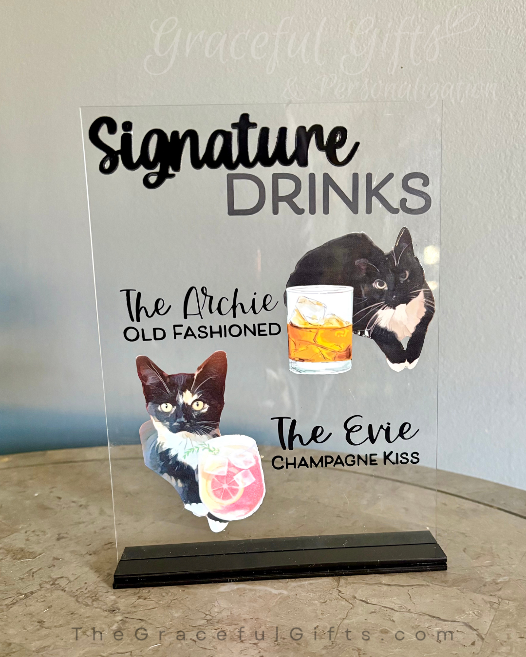 Signature Drinks Wedding Sign with Pets