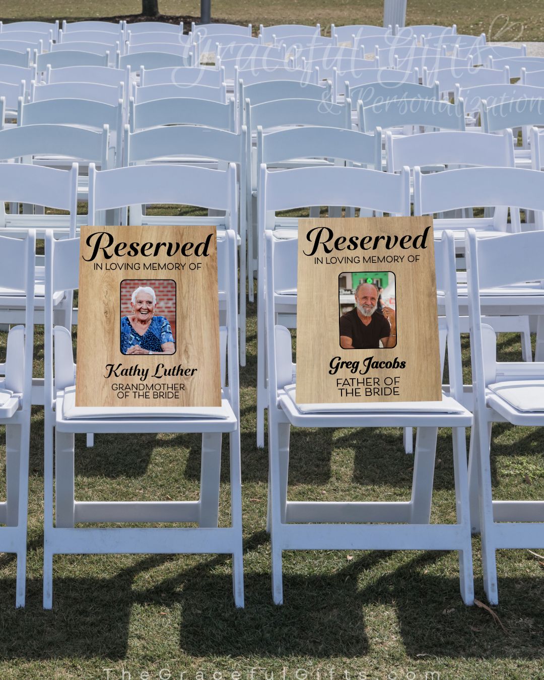 Large Reserved Chair Memorial Plaque