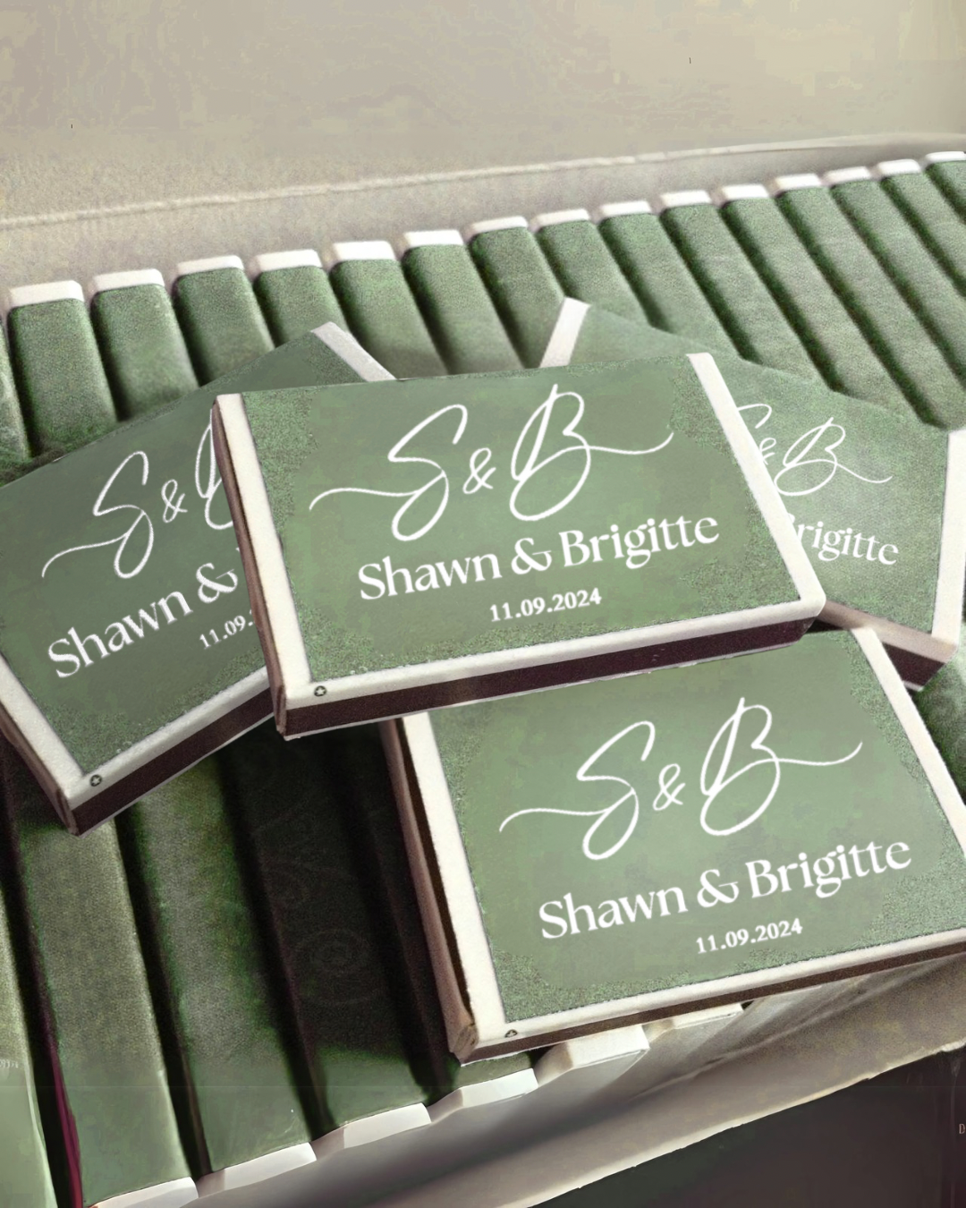 Monogramed Matchbox Wedding Favors