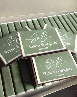 Monogramed Matchbox Wedding Favors