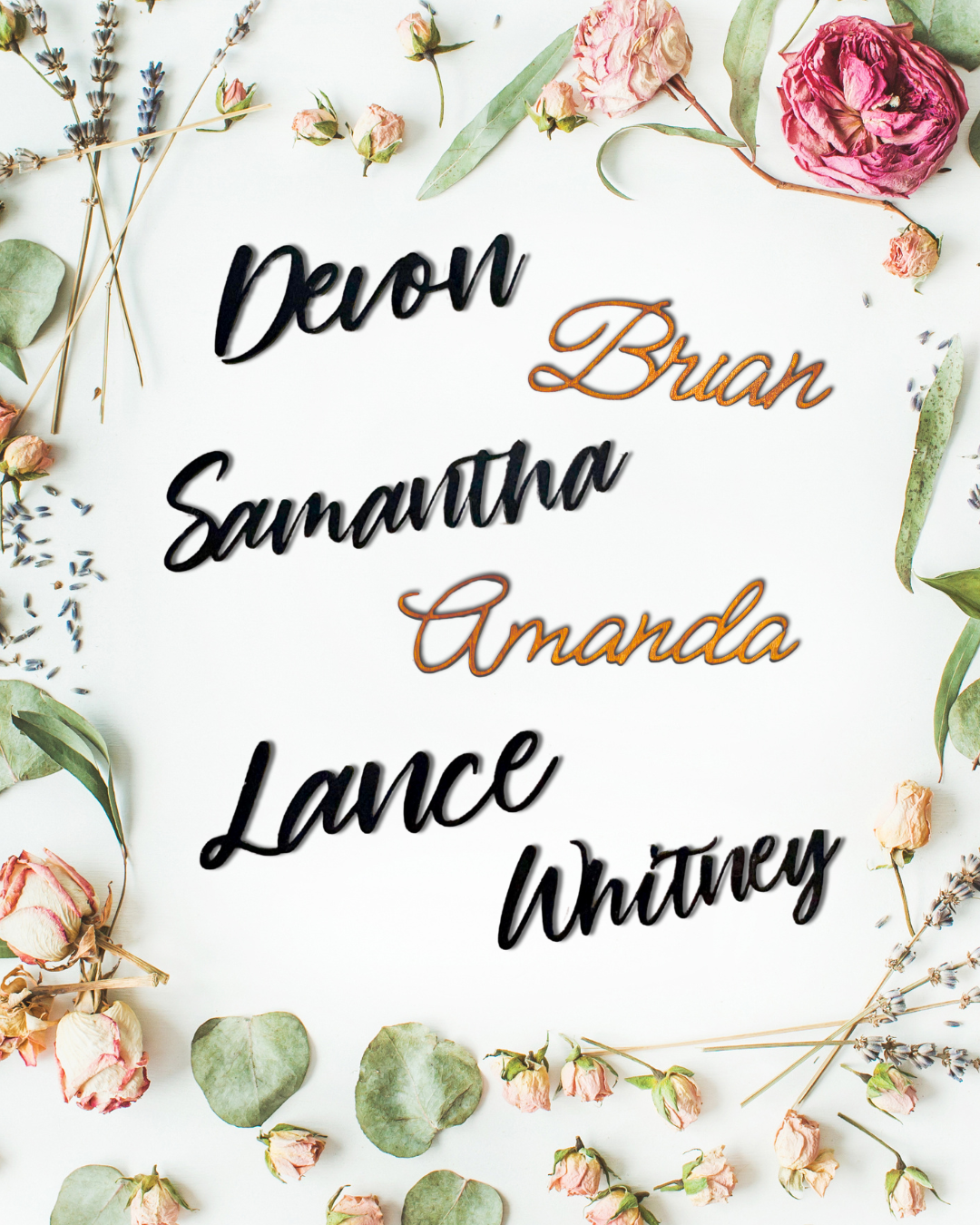 Place Card Names - Laser Cut Place Holder