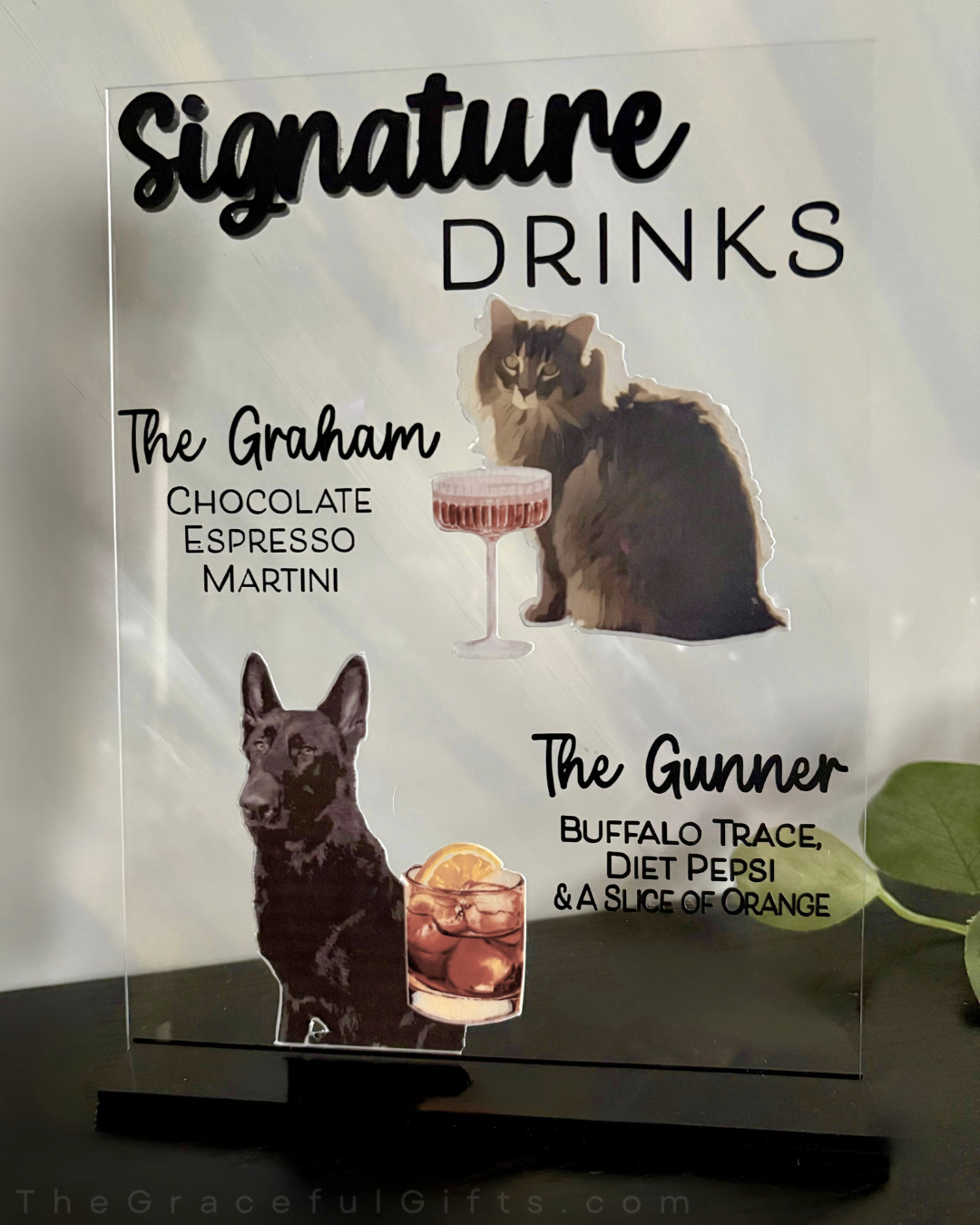 Signature Drinks Wedding Sign with Pets