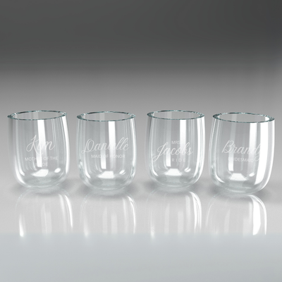 Personalized Stemless Wine Glasses