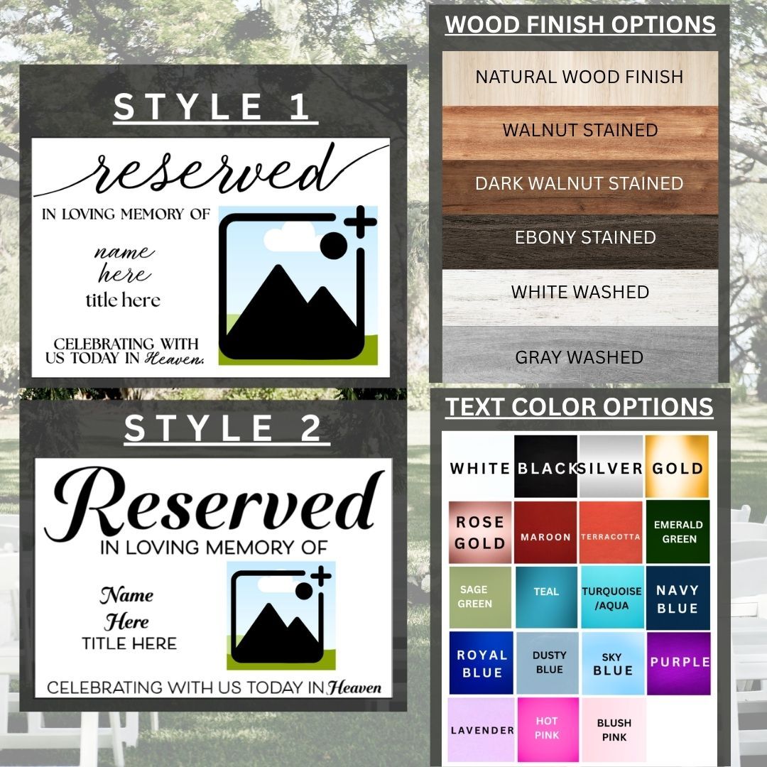 Reserved Wedding Memorial Hanging Chair Sign