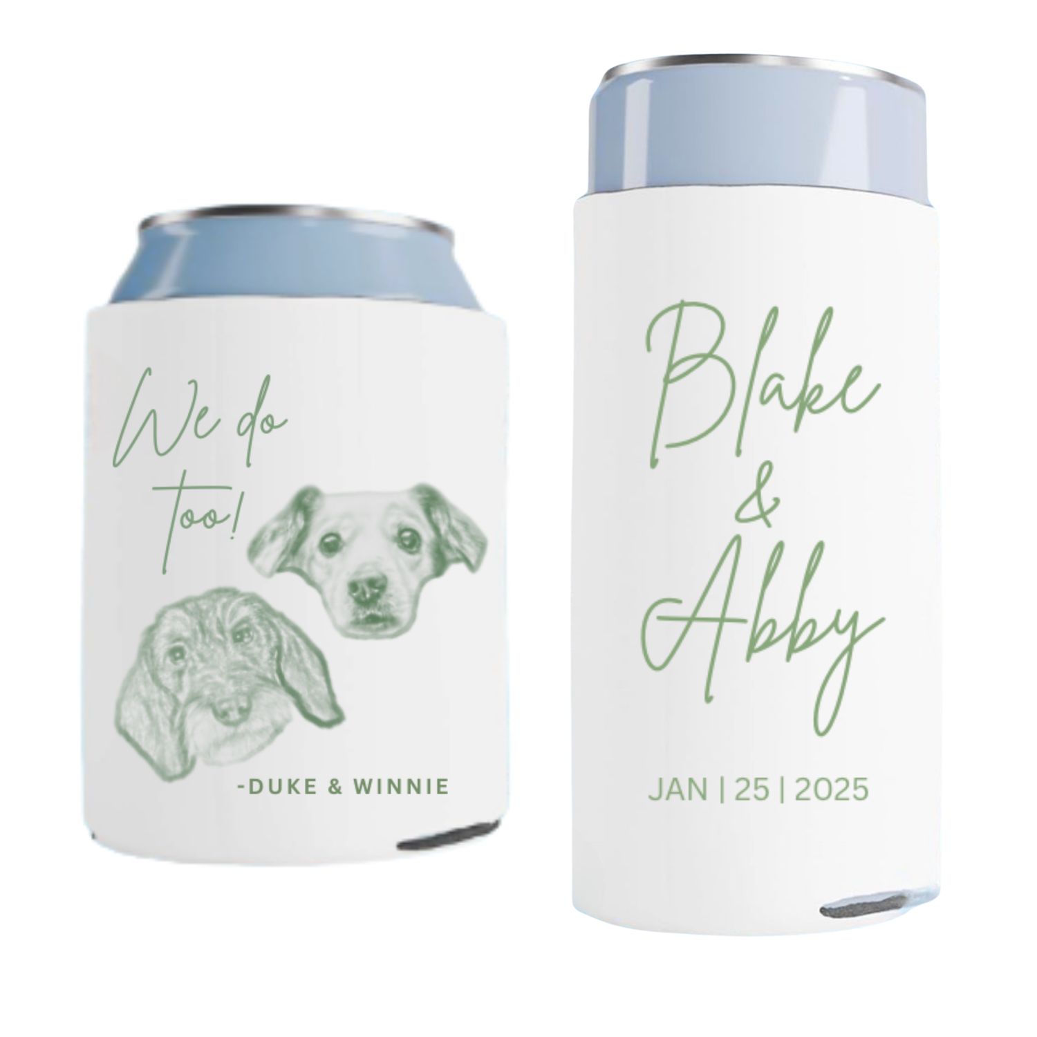 We Do Too! Pets Wedding Koozies