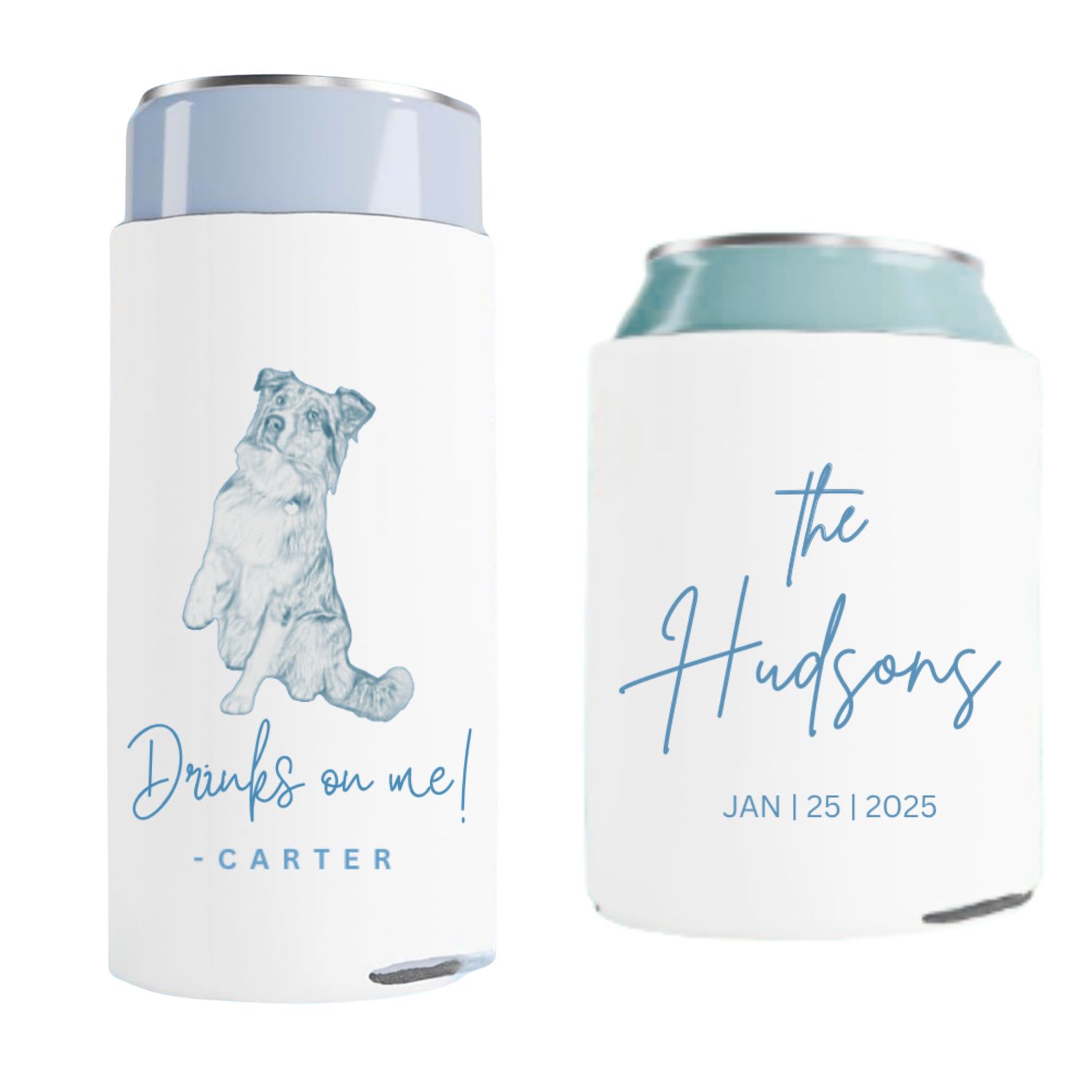 Drinks Are on Me! Pets Wedding Koozies