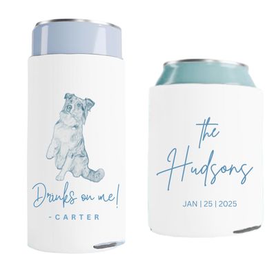 Drinks Are on Me! Pets Wedding Koozies