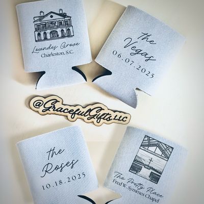 Wedding Venue Sketch Can Koozie Favors