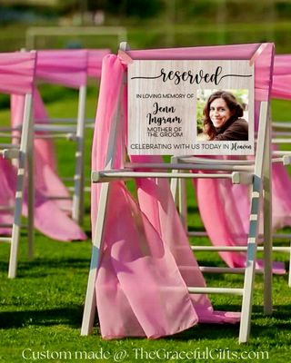 Reserved Wedding Memorial Hanging Chair Sign