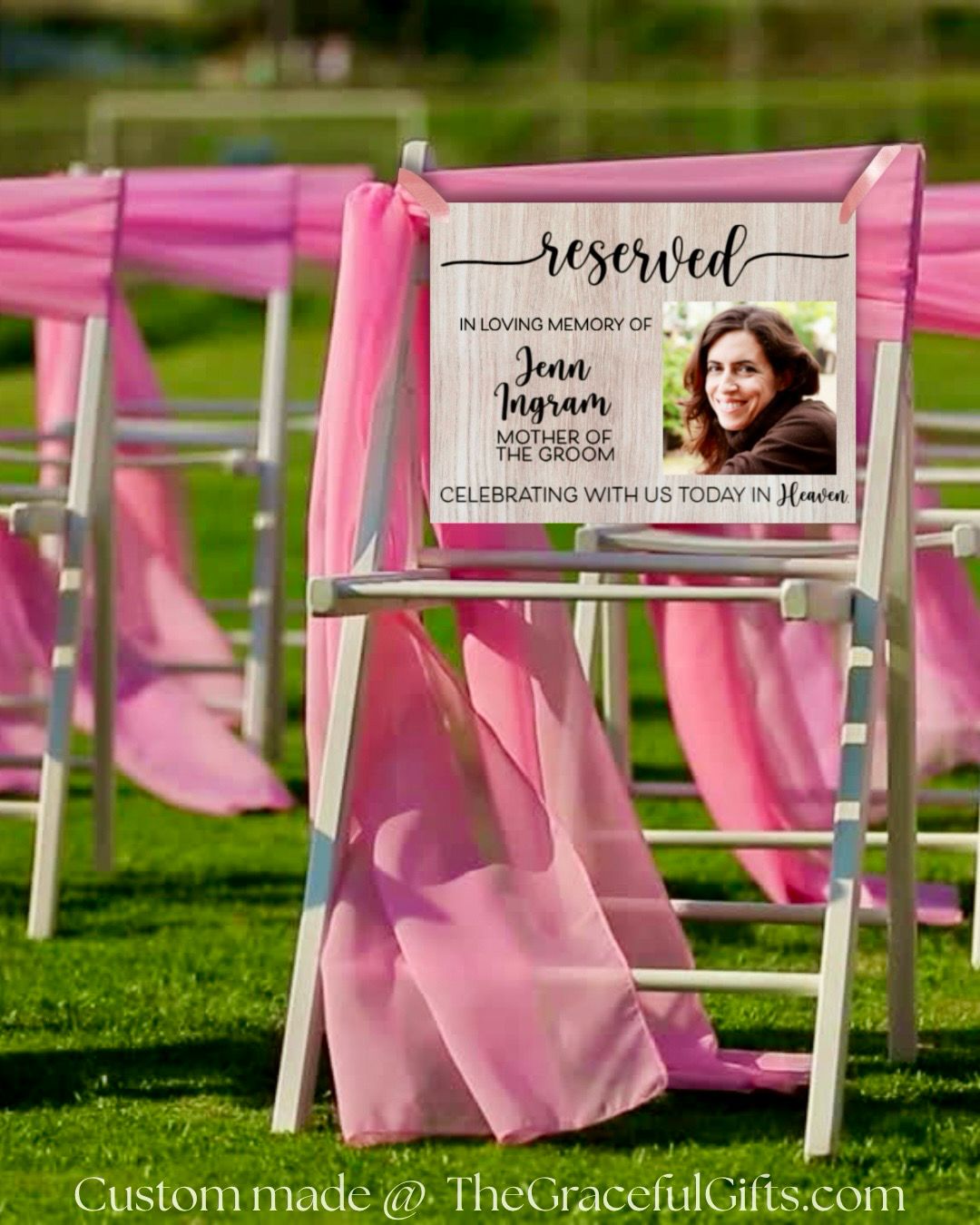 Reserved Wedding Memorial Hanging Chair Sign
