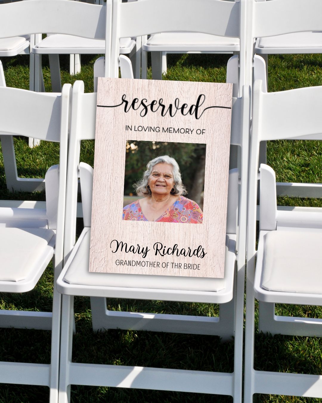 Large Reserved Chair Memorial Plaque