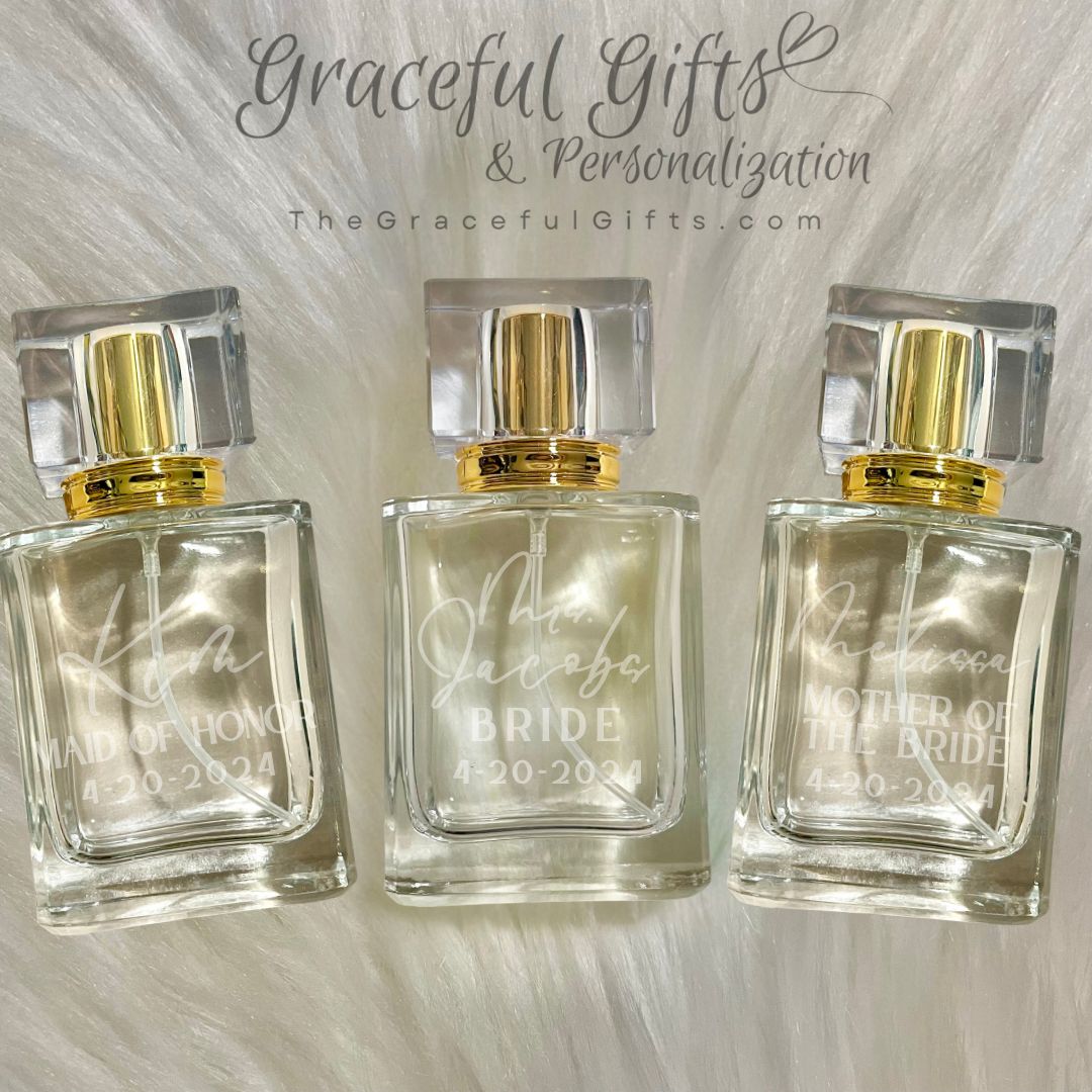 Custom Etched Groomsmen Cologne Bottle Bridesmaid Purfume Bottle