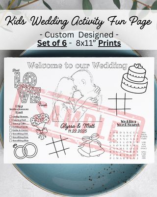 Personalized Kids Wedding Activity Fun Pages