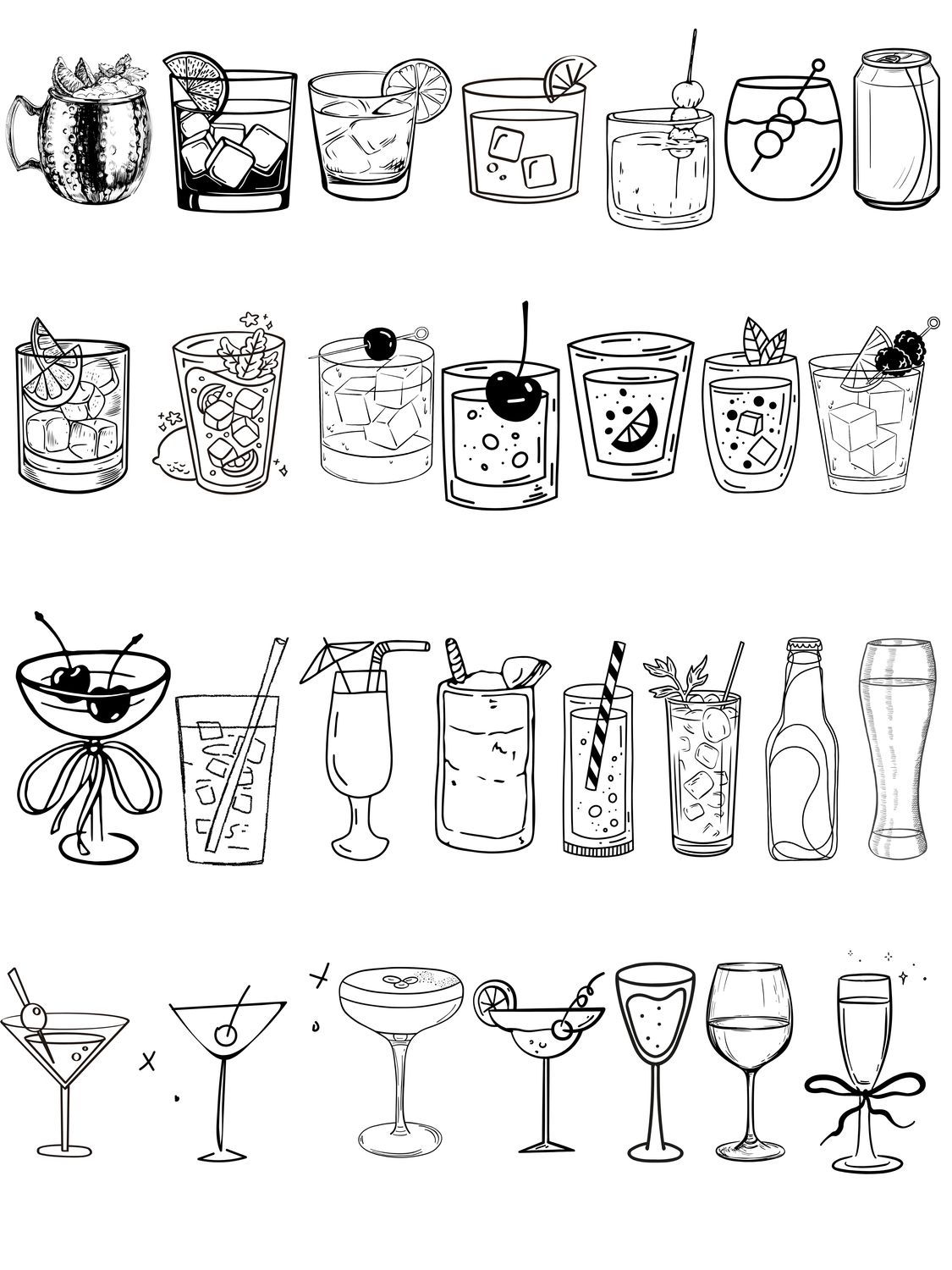Classic Signature Drinks Wedding Bar Sign [PRINT]