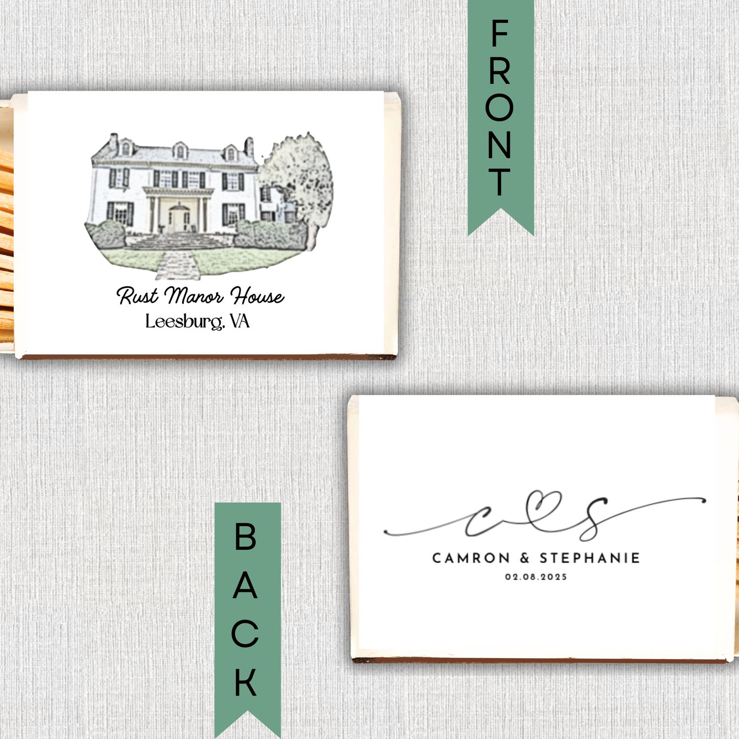 Wedding venue Sketch Matchbox Favors