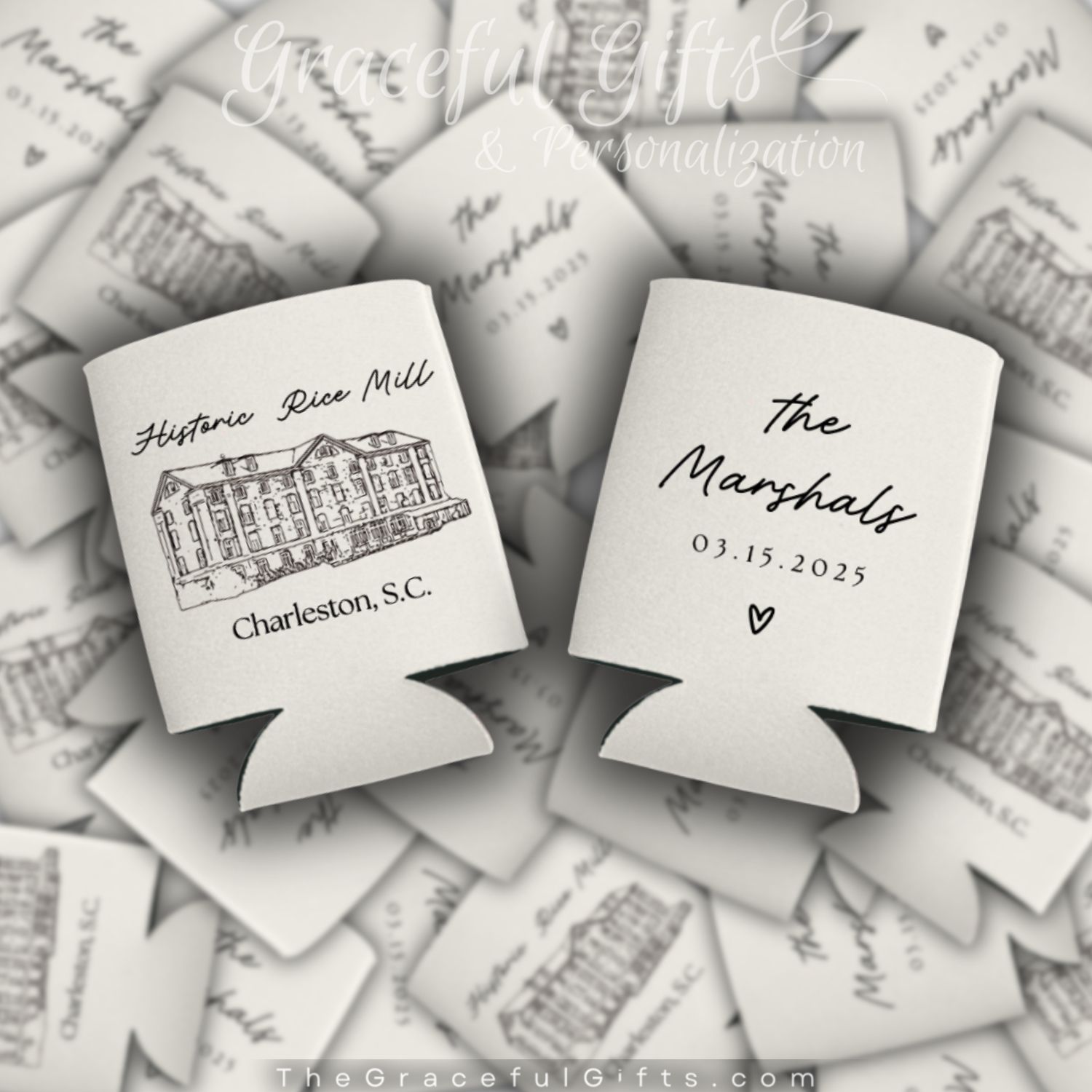 Wedding Venue Sketch Can Koozie Favors