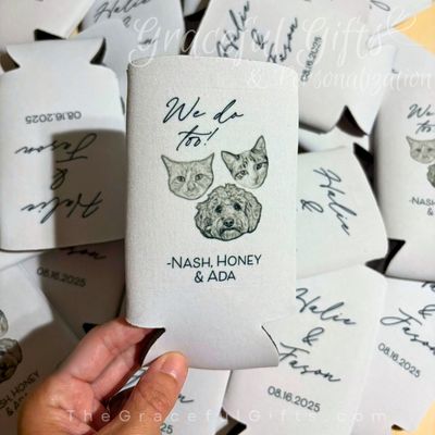 We Do Too! Pets Wedding Koozies