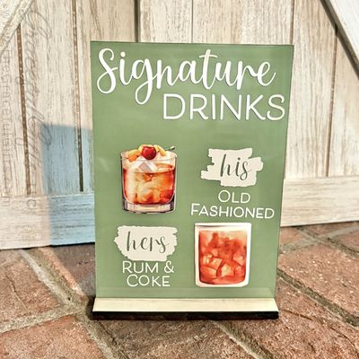 Signature Drinks Wedding Sign