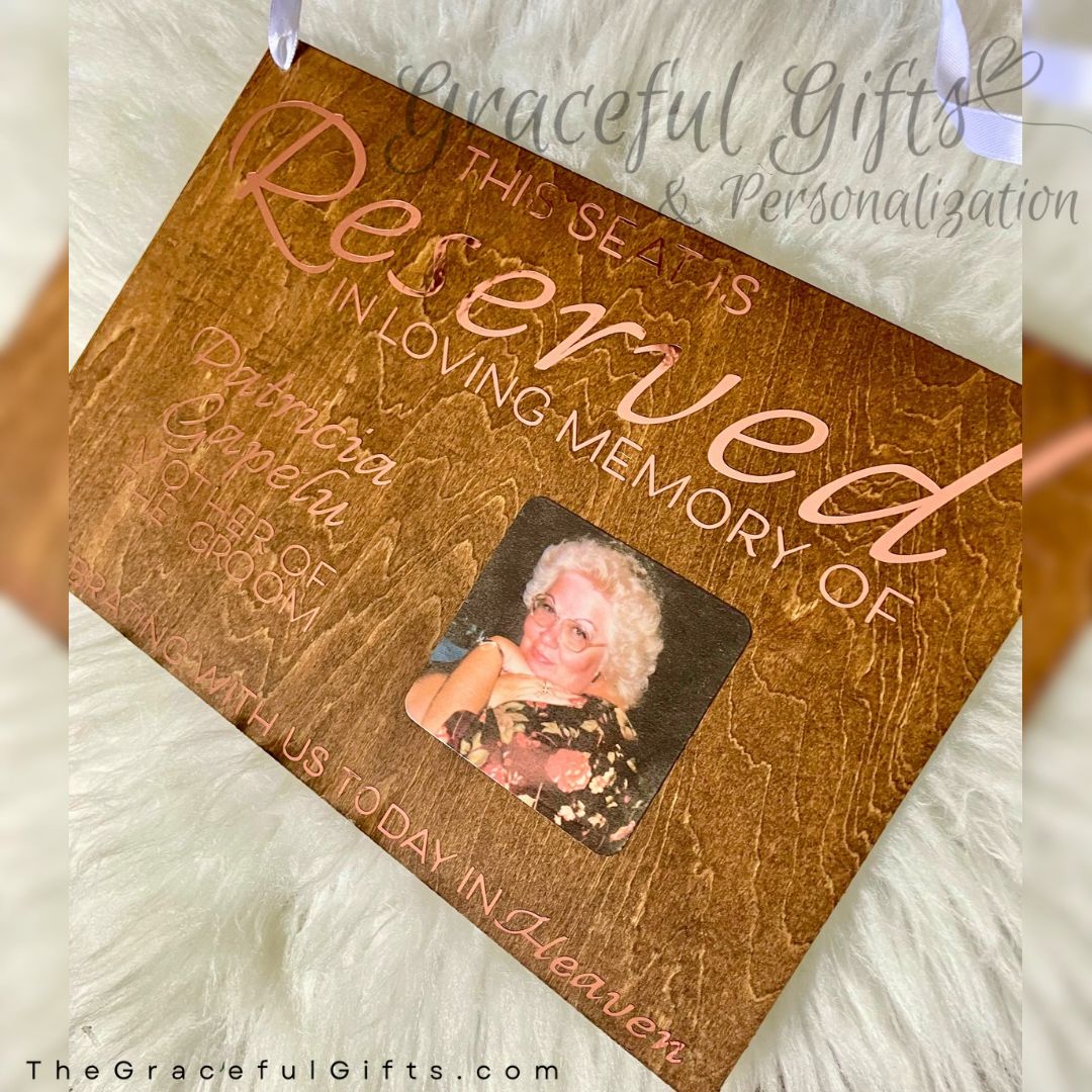 Reserved Wedding Memorial Hanging Chair Sign
