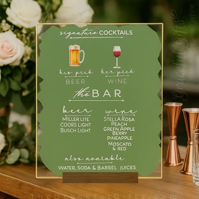 BAR MENU + Signature Cocktails Sign