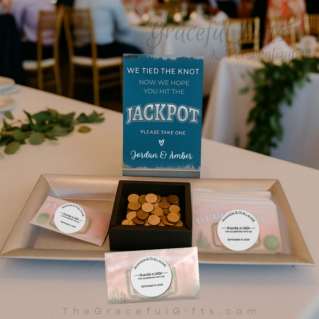 Lotto Ticket Wedding Favor Envelopes With custom Labels